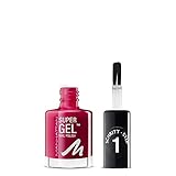Manhattan Super Gel Nagellack – Gel Maniküre Effekt ganz ohne UV Licht – Himbeerroter Nail Polish mit bis zu 14 Tagen Halt – Farbe Berry Love 375 – 1 x 12
