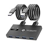 P Prettyia Switcher Selector KVM Switcher USB 3.0 für Drucker, PCs, kompatibel mit Mac/Windows/Linux