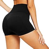 Chalier Damen Kurze Sporthose Sportshorts, Fitness Training Yoga Shorts Sporthose Laufshorts Blickdicht Stretch Hotpants Kompressions Multi-Verwendungszweck, schwarz M