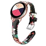 HGNZMD Blumenlederarmband Kompatibel Mit Galaxy Watch 42/46Mm, Damen Herren Ersatzriemen Atmungsaktiver Schmuck Kompatibel Mit Galaxy Watch 42/46Mm Smartwatch,Red 22