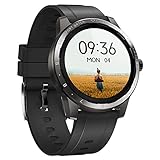 DZX Smartwatch, Fitness-Tracker-Uhr mit Blutdruck- und Herzfrequenzmesser, IP68, wasserdicht, Bluetooth, Smartwatch, Sport-Aktivität, kompatibel mit Android iOS, Schw