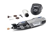 Dremel 8220 Akku Multifunktionswerkzeug 12V - Italienische Version (Set mit 5 Zubehören und 1 Aufsatz, Drehzahl 5.000-35.000 1/min zum Schleifen, Schneiden, Schärfen, Polieren, Reinigen, Bohren)