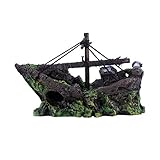 Kunstharz Aquarium Ornament Aquarien Schiff Fischerboot Ornament Aquarium Kunstboot Dekor Aquarium O