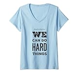 Damen Motivierender inspirierender Lehrer von We Can Do Hard Things. T-Shirt mit V