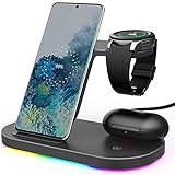 15 Watt schnell. Qi. Ladegerät Stand 3 in 1 Wireless Ladestation Kompatibel mit Apple Watch und Airpods kompatibel mit iWatch 6 / SE / 5/4/3/2, i telefonieren Sie andere qi-fähige T