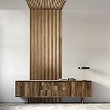 Klemp Wandlamelle Olmo Craft Oak aus Polystyrol (80 % aus Recycling), Lamellenwand in Holzoptik für innen, Wandpaneele-Dekoration für Wand und Decke, für Wohnzimmer, Schlafzimmer, E