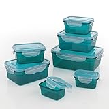 GOURMETmaxx Frischhaltedosen klick-it 7er Set | Spülmaschinen- Mikrowellen- und Gefrierschrankgeeignet | Deckel BPA-frei mit 4-Fach-klick-Verschluss | Ineinander stapelbar [4 Größen, smaragdgrün]