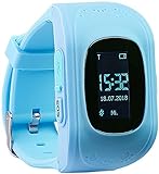 TrackerID Uhr mit SOS Funktion: Kinder-Smartwatch mit Telefon- & SOS-Funktion, GPS-/LBS-Tracking, blau (Telefon Uhr)