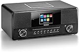 KARCHER DAB 9000CDI Internetradio schwarz (WLAN Bluetooth DAB+/Internetradio AUX-Eingang Kopfhörerausgang CD/MP3-Player Wecker mit Dual Alarm inklusive Fernbedienung und Netzadapter)