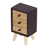 Ranvo Puppenstubenschrank, Leichter Puppenstuben-Schubladenschrank Buche 1:12 Puppenstubenmöbel Puppenstuben-Sideboard für Puppenstub