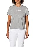 7 For All Mankind Damen Tee Cotton Printed Mankind Grey Melange T-Shirt, S