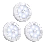 CESULIS Wandlampe Sensor-Licht,Wandschrank Wandleuchte,Stock überall ohne Werkzeuge,batteriebetriebene LED-Nachtlichter,ideal for die Treppe,Flur,Badezimmer,Schlafzimmer,Küche,Schrank(3er-Pack)
