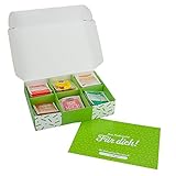 Tee-Geschenkbox »Für dich!« von FROG.coffee | Probierpaket mit 45 Teebeuteln verschiedener Marken Teekanne, Cleo´s, Cupper, Goldmännchen uvm., 15 S