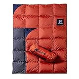 OneTigris Daunen Campingdecke Faltbare 3-Jahreszeiten 1-Personen Outdoor Decke Reisedecke Daunendecke Blanket, 195 x 135 cm, 5 bis 25 ℃ für Camping Jagd Wandern (Orange)