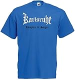 Karlsruhe Herren T-Shirt Ultras kämpfen und Siegen Blau XL