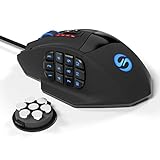 Gamspeed V8 MMO Gaming Maus 16400 DPI USB Laser Gaming Mouse, Hohe Präzision Gamer Maus mit 18 programmierbare Tasten, 5 benutzerdefiniert Gaming-Profilen LED-Farb-Beleuchtung, Ergonomisches Desig