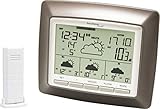 Technoline WD 4008 satellitengestützte Wetterstation unter Anderem mit Innen/Außentemperaturanzeige, Wettervorhersage für 4 Tage, braun, 15 x 3,4 x 12,9