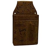 flevado Große Wild Leder Kellnertasche Wild Leder Halfter Colt Kellner Gastro Tasche Lilianenmuster b