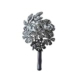 Amosfun Hochzeit Satin Corsage Brosche Braut Bankett Kristall Boutonniere Brosche Hochzeit Valentinstag Anzug Dekoration (Silber)