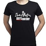 Grey's Anatomy Logo Grey Anatomy Shirt Damen T-Shirt Schwarz L