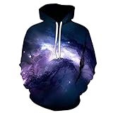 Herren Sweatshirt Herbst Langarm Mit Kapuze T-Shirt Outwear Digitaldruck mit blauen S