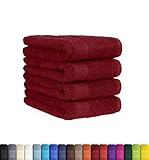 4er Pack Frottier Handtücher Set 50x100 cm 100% Baumwolle 4X Handtuch Bordeaux