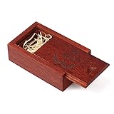 Giiffu Ringbox aus Walnussholz für handgemachte, rustikale Ringträgerbox, Ringschale, Aufbewahrungsbox, Foto-Requisit für Hochzeitsanträge & Verlobung