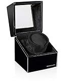 DESIGNHÜTTE® Uhrenbeweger San Diego 1 Schwarz/Schwarz für 1 Automatik