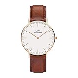 Daniel Wellington Classic St Mawes, Braun/Roségold Uhr, 36mm, Leder, für Damen und H