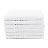 ZOLLNER 6er Set Gästetücher, 40x60 cm, 100% Baumwolle, 380g/qm, weiß