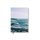 42thinx Notizbuch Raue Küste Meer Strand DIN A5 liniert I Notizblock mit Hardcover 128 Seiten mit Designcover I Hochwertiges Journal Notebook mit Lesezeichen I Notizblock gebunden M