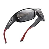 PUKCLAR Sonnenbrille Herren Polarisierte Sportbrille Radsportbrillen Fahrerbrille Damen UV400 Schutz Cat 3 CE