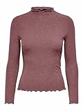 ONLY Damen Onlemma L/S High Neck Top Noos JRS Langarmshirt, Rose Browndetail:melange, M