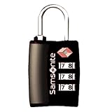 Samsonite Luggage 3 Dial Travel Sentry Combo Lock, Black, One S