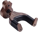 Gitarren Wandhalter Auto Lock, Ohuhu Gitarren-Wandhalter Hakenhalter Ständer für Die Wand Massives Mahagoni Holz für alle Gitarren, klassische Gitarre, Bassgitarren, Schwarze W