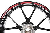 IMPRESSIATA Yamaha MT-125 Motorrad Felgenrandaufkleber SpecialGP Rot Komplettset Aufkleber Stick