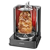 Bomann Döner-Multigrill DVG 3006, elektrischer Dönergrill für Zuhause, Drehspieß-/Tischgrill, für Döner/Hähnchen/Kebap/Schaschlik/Gyrosgrill, inkl. Zubehör, 1400 Watt, 630061, Schw