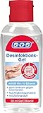 SOS Desinfektions-Gel mit 80 Vol.-% Ethanol, 1 x 50 ml, Handdesinfektion gegen 99,99% der Bakterien, Pilze und Viren in 30 Sekunden, Desinfektionsmittel für unterweg