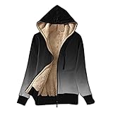 Gradient Drucken Warm Gefüttert Sweatjacke mit Kapuze Damen Winter Warm Elegant Mantel Innenfutter Kapuzenjacken Tie Dye Dicker Warm Plüschjacke Herbst Winter Reißverschluss Kapuzenpullover Outw