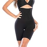 SURE YOU LIKE Damen Figurenformend Miederpant Miederhose Mit Bein Shapewear Hohe Taille Body Shaper Bauch-Weg-Effekt Stark Formt Sofort Farbe Schwarz, Size XS/S (34-40)