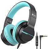 Kinder kopfhörer, Kabel Kopfhörer für Kinder über Ohr, HD Stereokopfhörer mit Mikrofon, Lautstärkenbegrenzer 85/94dB, Sharing-Funktion, Faltbarer Kopfhörer für Schule, T