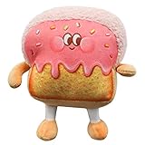 Toast Plüsch Kissen Brotkissen Daunenbaumwoll Brot Form Kissen Niedliche Stofftier,Lustige Emoji Kissen, 3D Simulation Plüsch Spielzeug Dekokissen Geschenke (Fröhlicher Erdbeertoast)