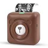 SETSCZY Mini Fotodrucker Wireless BT Thermodrucker Picture Label Memo Receipt Drucker mit USB-Kabel für Android iOS Smartphone Windows, Sticker Drucker Peripage Papierrollen Klebepapier,B