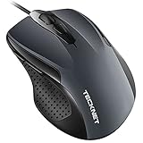 TECKNET Wired Maus Optical Business Mouse Verdrahtete Ergonomische Maus mit 6 Tasten, 2 Verstellbare DPI Level, USB-Kabel 140