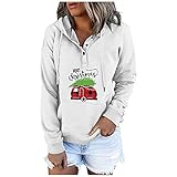 Weihnachten leinen Bluse Sweatshirt Damen t-Shirt Langarm weiß elegant Damen Oversize Pullover Damen Bluse gestreift Damen Hemden Seide Oberteile Damen blau Hemd Damen eleg