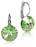 LUISIA® Ohrringe Rivoli mit Kristallen von Swarovski® - 12 mm Peridot/Apfelgrü