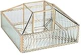 Schmuckschatulle Für Frauen 360-Grad-Drehung Glas-Make-Up-Organizer, Parfüm-Vitrine Und Kosmetikaufbewahrung, Ideal Für Badezimmer, Kommode, Arbeitsplatte, 5,1 X 7,8 X 7,8 Zoll (Gold) Ex