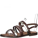 Tamaris Damen Riemchen Sandalen, Frauen Sandalen,Touch It-Fußbett,sommersandalen,bequem,flach,weiblich,lady,ladies,women's,COGNAC COMB,39 EU / 5.5 U