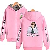 HDKFSHO Karl Jacobs Unisex Verdicken Pullover mit Reißverschluss 2D Drucken Lose Plüsch Jacke Beiläufig Langarm Pullover Sweatshirt Mit Taschen Kordelzug Sportbekleidung Mantel Halloween Anime Cosplay