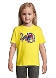 Tribal Jaguar Vector Artwork Yellow Colorful Kids T-Shirt 6 Year O